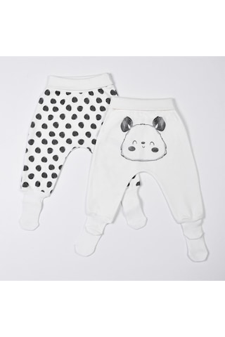 Kitikate S14566 Organik Panda 2'li Çoraptolon Ekru