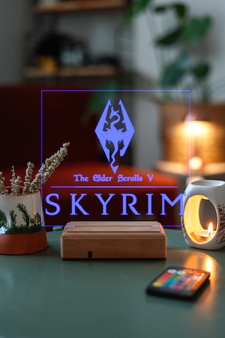 The Elder Scrolls V: Skyrim 16 Renk Kumandalı 3d Gece Lambası