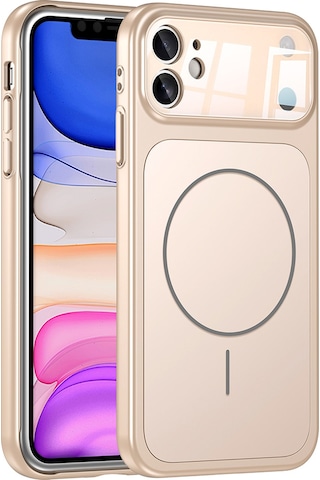 Apple Uyumlu iPhone 11 Kılıf Şarj Özellikli Kamera Lensli 1.8mm İnce Sert Formen Kapak Gold