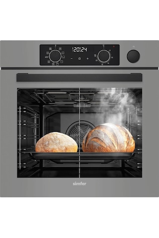 Simfer 8246 11 Fonksiyon Steam Master Ankastre Fırın Gri Cam Dijital