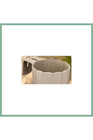 Bşkvirgo 3d Baskı Askılı Balkon Saksısı Dikey Çizgili Dekoratif Çiçek Ve Aromatik Bitki Saksısı - Bej Bsk2026