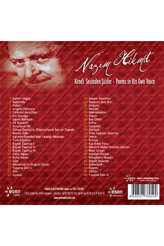 Nazım Hikmet - Kendi Sesinden Şiirler (CD)