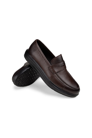Deery Hakiki Deri Kahverengi Comfort Erkek Loafer Kahverengi