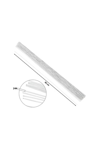 Roco Paper Çiçek Teli No:24 1 Mm - 38 Adet 60 Cm - Beyaz