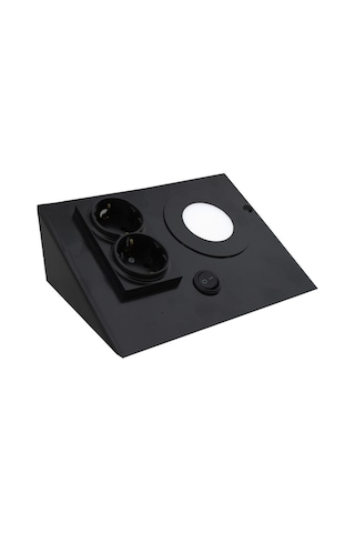 3w Siyah Çift Prizli Metal Tezgah Aydınlatma 3200k Sarı Işık