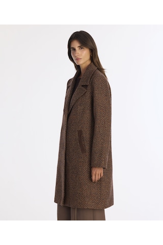 Yargıcı Regular Ceket Yaka Uzun Kol Palto 25kkpl5009x 003 Kahverengi