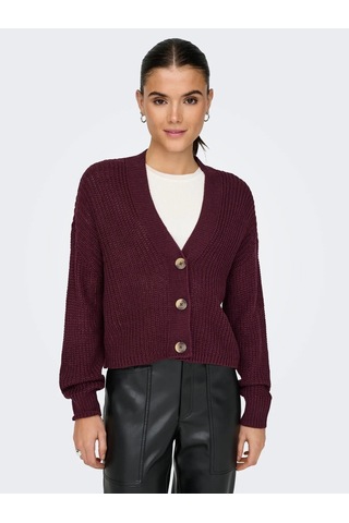 Only Onlcarol Nice L/s Cardigan Knt Noos Kadın Hırka 15211521 Bordo