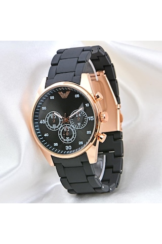 Erkek Kol Saati Siyah Silikon Kordon Unisex Tarz St-304133