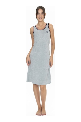 U.s. Polo Assn. 20006 Kadın Grı Melanj Kalın Askılı Gecelik Gri Melanj