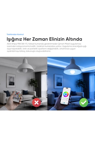 Şımart Akıllı RGB Led Wi-Fi Ampul Gün Işığı/Beyaz - Akıllı Lamba