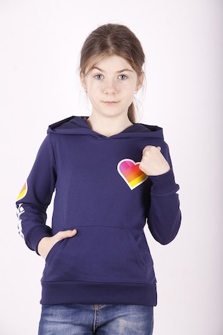 Toontoy Kız Çocuk Like Kalp Baskılı Kanguru Cepli Sweatshirt Lacivert