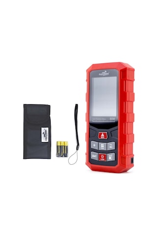 Dawrek H01 Lazer Mesafe Ölçer 80 Metre Dijital Hassas Ölçüm Cihazı Çok Fonksiyonlu Kırmızı