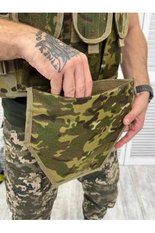Terrien Özel Seri Stratejik Kıyafet Bekçi Ekipmanı Aktif Görev Giysisi Korumalı Yeleği Multicam Kamuflaj