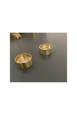 El Yapımı Som Pirinç Tealight Mumluk 2 Adet Gold