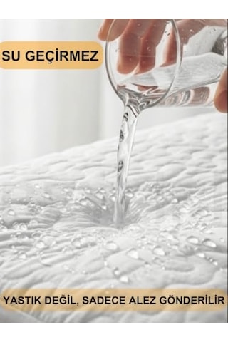 Beylini 2'li Yastık Alezi Sıvı Geçirmez Kapitone Fermuarlı Yıkanabilir Antialerjik Yastık Koruyucu 50x70 Cm Açık Indigo