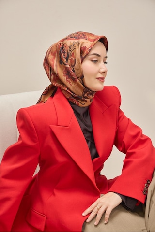 Silk Home Tivil İpek Eşarp Ist 11512- 23 Bordo Etnik Desen