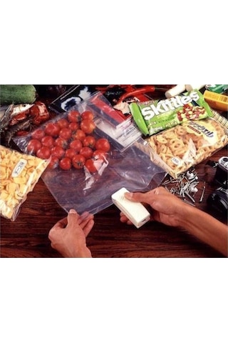 Pilli Poşet Kapatıcı Super Sealer Paket Kapatıcı Poşet Ağzı Kapatıcı Plastik 10 X 15 Gri Tr Diğer