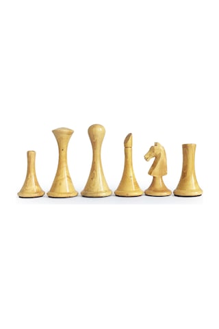 El Yapımı Şimşir Ahşap Modern Satranç Taşı 77mm
