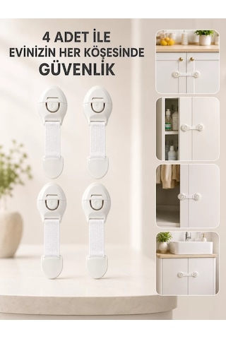4 Adet Çok Amaçlı Çocuk Güvenlik Kilidi Dolap Çekmece Ve Gardırop İçin