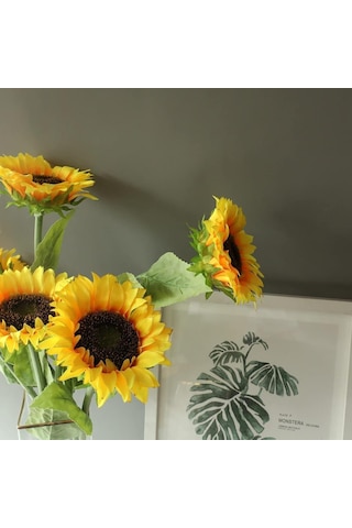 Yapay Çiçek Ayçiçeği Sarı Sunflower Dekoratif Çiçek 90Cm Dev Ay Ç