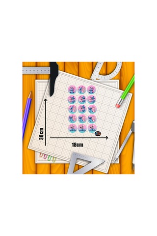 Stitch & Angel Tatlı Uyum Sticker Seti 15 Adet Pembe Mavi Yuvarlak Laptop Ve Defter Çıkartması