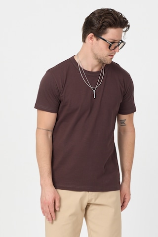 Tonny Black Normal Kalıp Rahat Basic T-shirt Erkek Acı Kahve Tbtshrt010 Acı Kahverengi