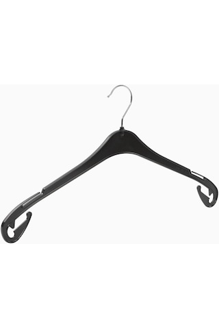 25'li T 43Cm Plastik Üst Grup Askısı - Siyah