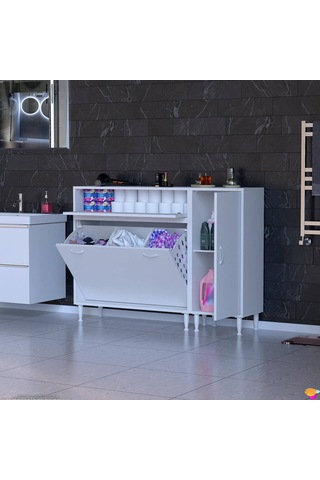 Modilayn Yenice 125x97x32, 5 Cm 3 Raflı Ve 3 Sepetli Dolap İle Çamaşırlarınız Artık Daha Düzenli. Beyaz