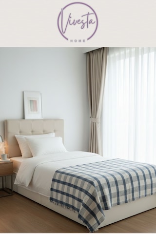 Scotch Battaniye 180 220 Cm Lüks, Yumuşacık Ve Sıcak Tutucu Konfor Battaniyesi Mavi - Beyaz