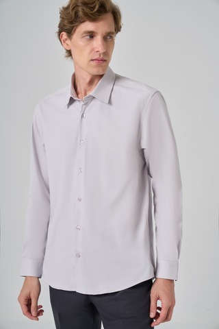 Morven Erkek Gri Slim Fit Sert Yaka Gömlek 26mc004003100 Gri