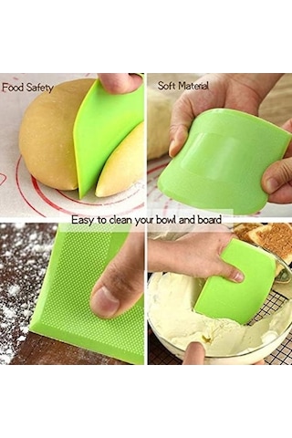 Fortunelane Hessenwood Karıştırıcı Seti: 2 Adet Paslanmaz Çelik Karıştırıcı Ve 2 Adet Hamur Spatulası Gümüş Gümüş