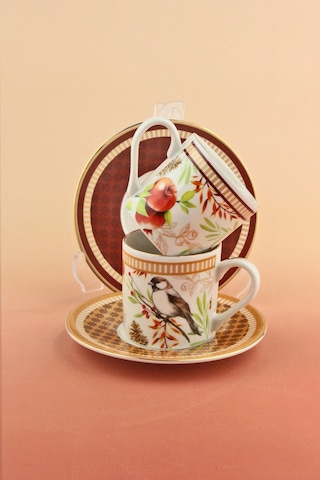 Magic Garden İki Kişilik Kahve Fincan Takımı Renkli