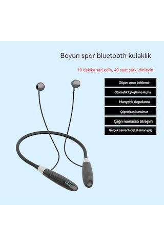 Aurora Boyunasılı Mavi Kulaklık, Ultra Uzun Pilömrü, Yüksek Pil, Spor, Gürtü Azaltma