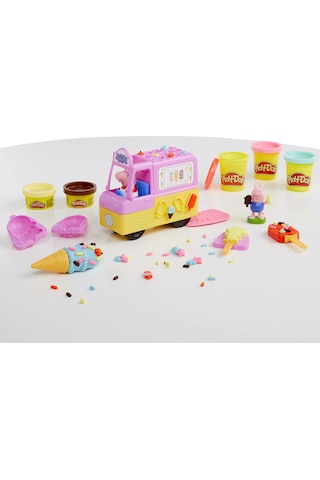 Play-doh Peppa'nın Dondurma Kamyonlu Dondurma Seti, Peppa Ve George Figürleri Ve Toksik Madde İçermeyen 5 Oyun Hamuru Kutusu, 3 Yaş Ve Üzeri Çocuklar İçin Peppa Pig Oyuncağı