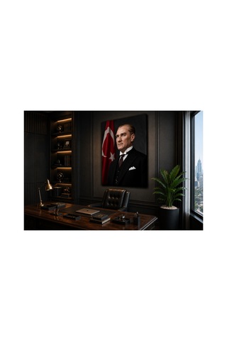 Atatürk Metal Tablo Premium Uv Baskı Dekoratif Duvar Tablosu Çok Renkli