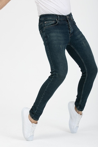 Erkek Yeşil Tint Destroy Skinnyfit Likralı Jean Kot Pantolon Yeşil