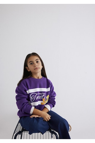 Mavi - Tweety Baskılı Baskılı Mort Sweatshirt 7s10073-70633 Mor