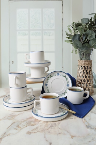 Keramika Daphne Stackable Çay Takımı 12 Parça 6 Kişilik 22921-24 Çok Renkli