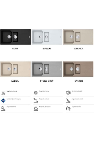 Franke Urban Ubg 651-100 Granit Eviye. 1.5 Hazne. Sahara. 100 x 50 CM