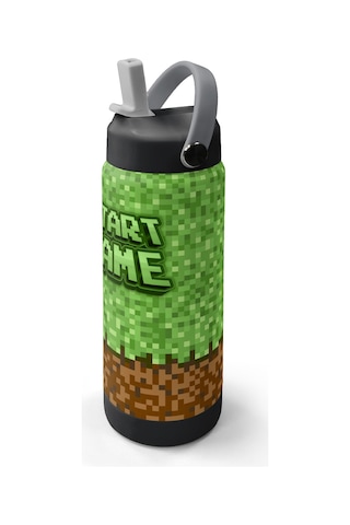 Coral High Craft Desenli Katlanır Ağızlıklı Çelik Termos 650 Ml 38393 Yeşil - Kahverengi