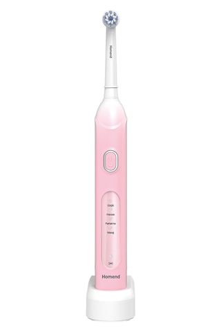 Homend Brushboss 4701h 4 Modlu 21 Gün Kullanım Süreli Akıllı Zamanlayıcılı Şarjlı Diş Fırçası Pembe Şarjlı