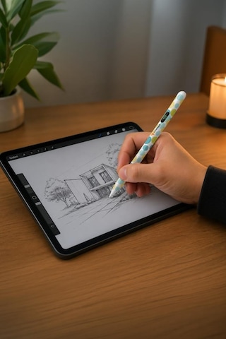 Tablet Kalemi Hassas Dokunmatik Çizim Ve Yazım Kalemi 4 Yedek Uçlu P03 Renkli