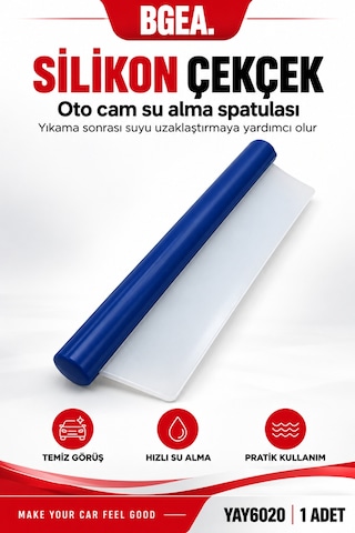 Bgea Silikon Oto Cam Çekçek Su Alma Spatulası Mavi 1 Adet Bgea Silikon Oto Cam Çekçek Su Alma Spatulası Mavi 1 Adet