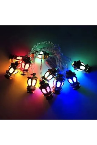 20'li Kandil Feneri Led Işık Rgb, Pilli Çok Renkli