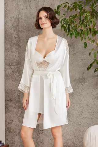 Pierre Cardin 6000 Kadın Dantelli Saten 6'lı Set-ekru Ekru