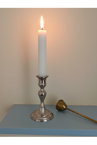 Tırtıklı Şamdan Mum 25 Cm Krem