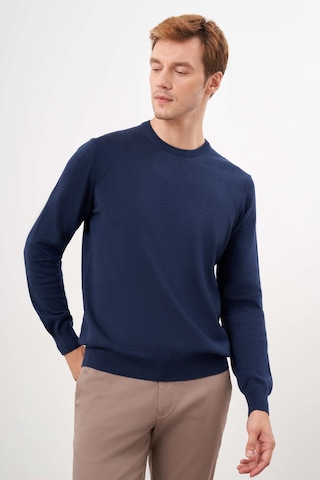 Morven Erkek İndigo Basic Bisiklet Yaka Dynamic Fit Rahat Kesim Triko 26kc017006308 İndigo