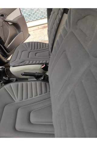 2,li Oto Koltuk Kılıfı Minder Alkantra Kumaş Füme Renk Kabartmalı