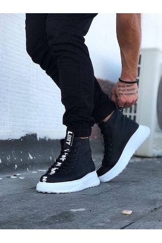 Wagoon Wg03 Siyah Casual Erkek Yarım Bilek Bot Siyah