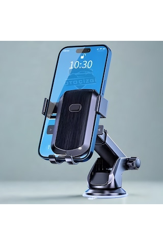 Araç İçi Otomatik Telefon Tutucu 360 Döner Güçlü Vakumlu Stand Siyah